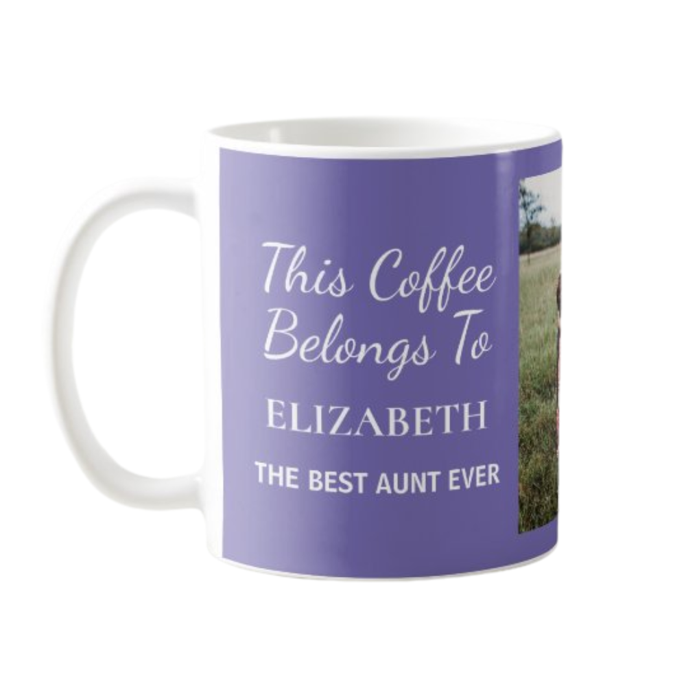 Personalized Aunt Photo Coffee Mug With Custom Name