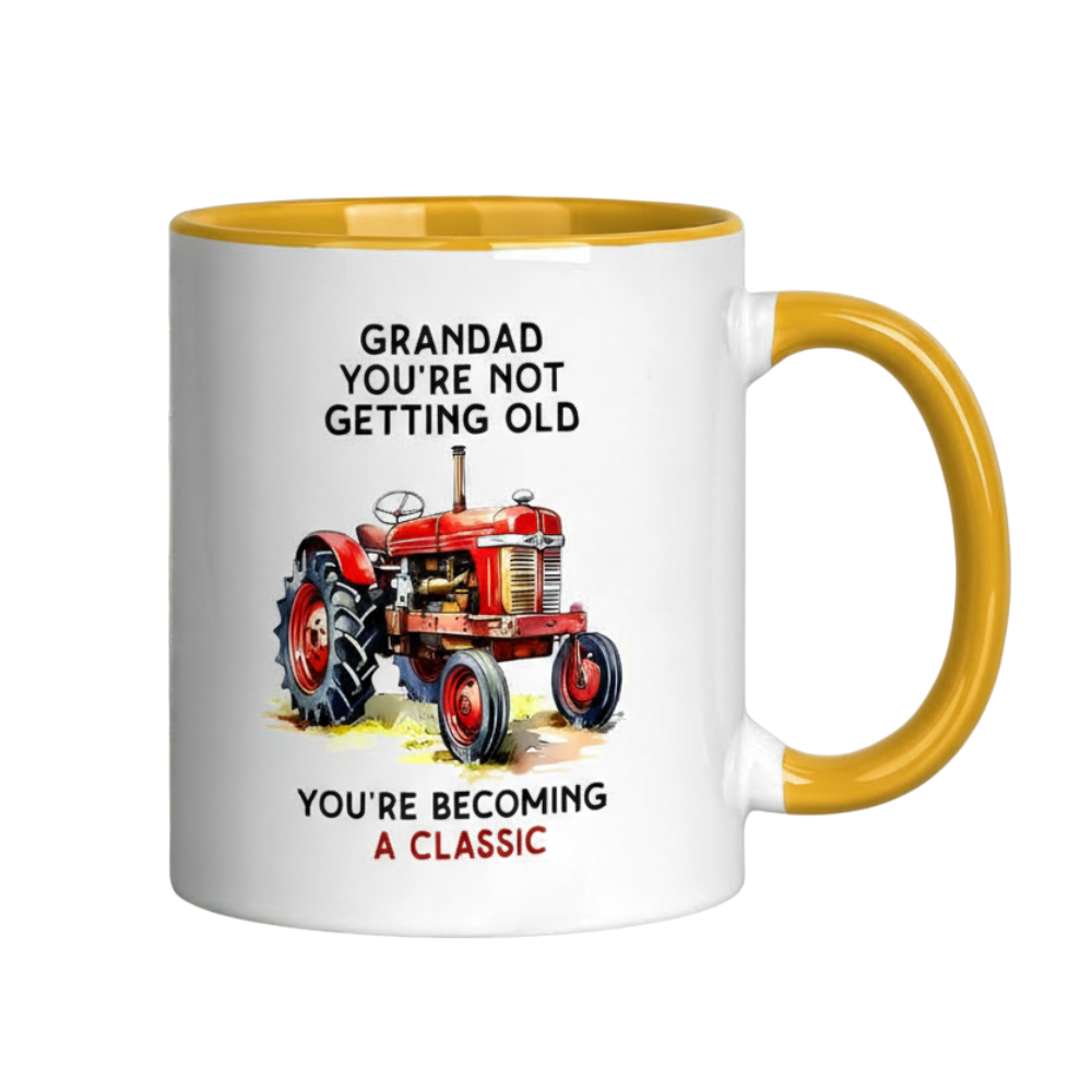 Grandad You Are Not Getting Old Printed Coffee Mug With Tractor Design 