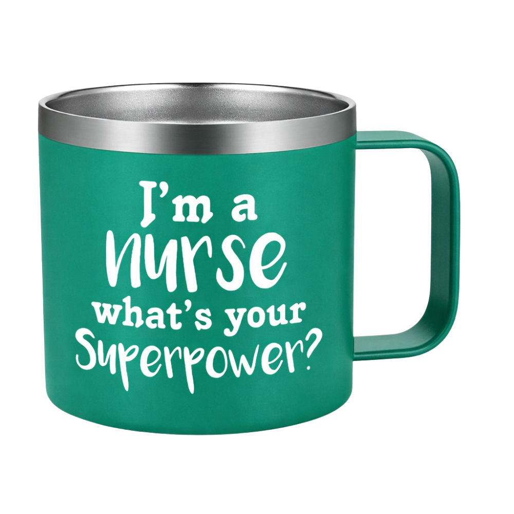 14oz Nurse Superpower Quote Print Coffee Mugs Set