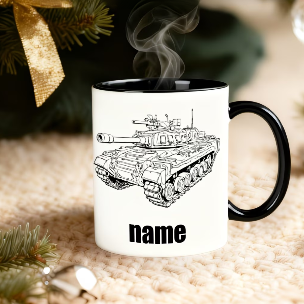 Tank Sketch Custom Ceramic Coffee Mug