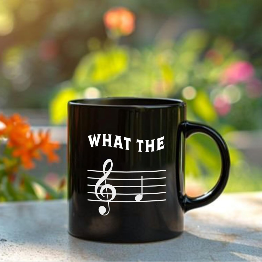 Funny Music Staff Coffee Mug With Treble Clef Design