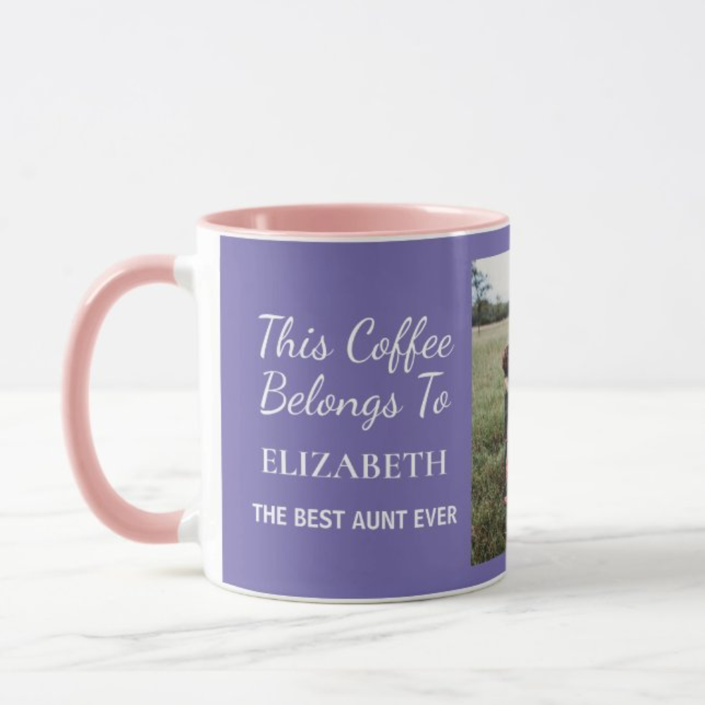 Personalized Aunt Photo Coffee Mug With Custom Name
