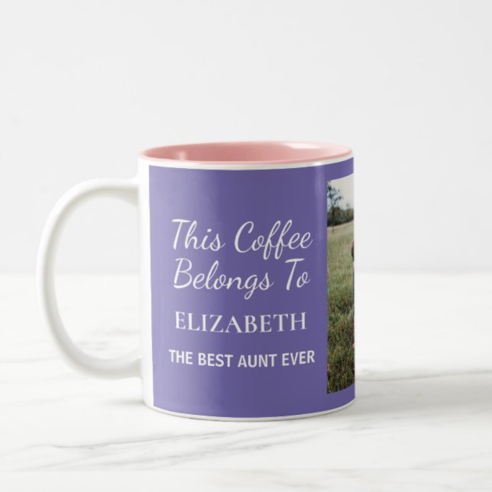 Personalized Aunt Photo Coffee Mug With Custom Name