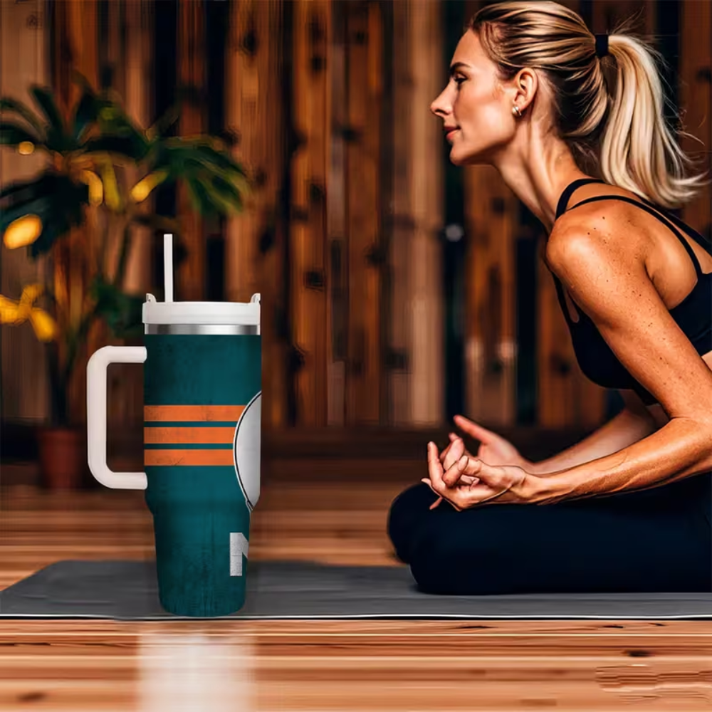 Durable, Miami Football 40oz Stainless Steel Tumbler