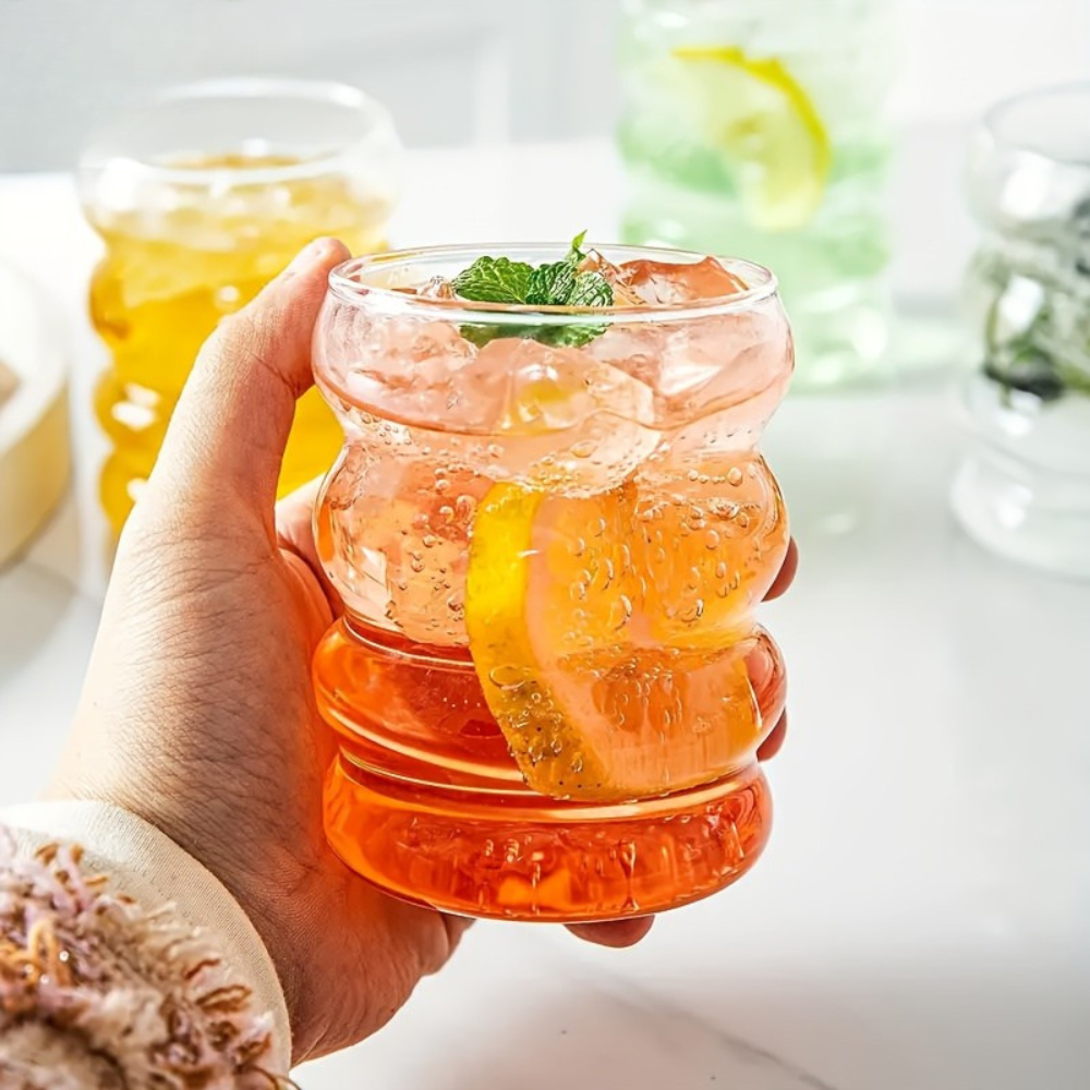 Borosilicate Glass Cups Set With Straws