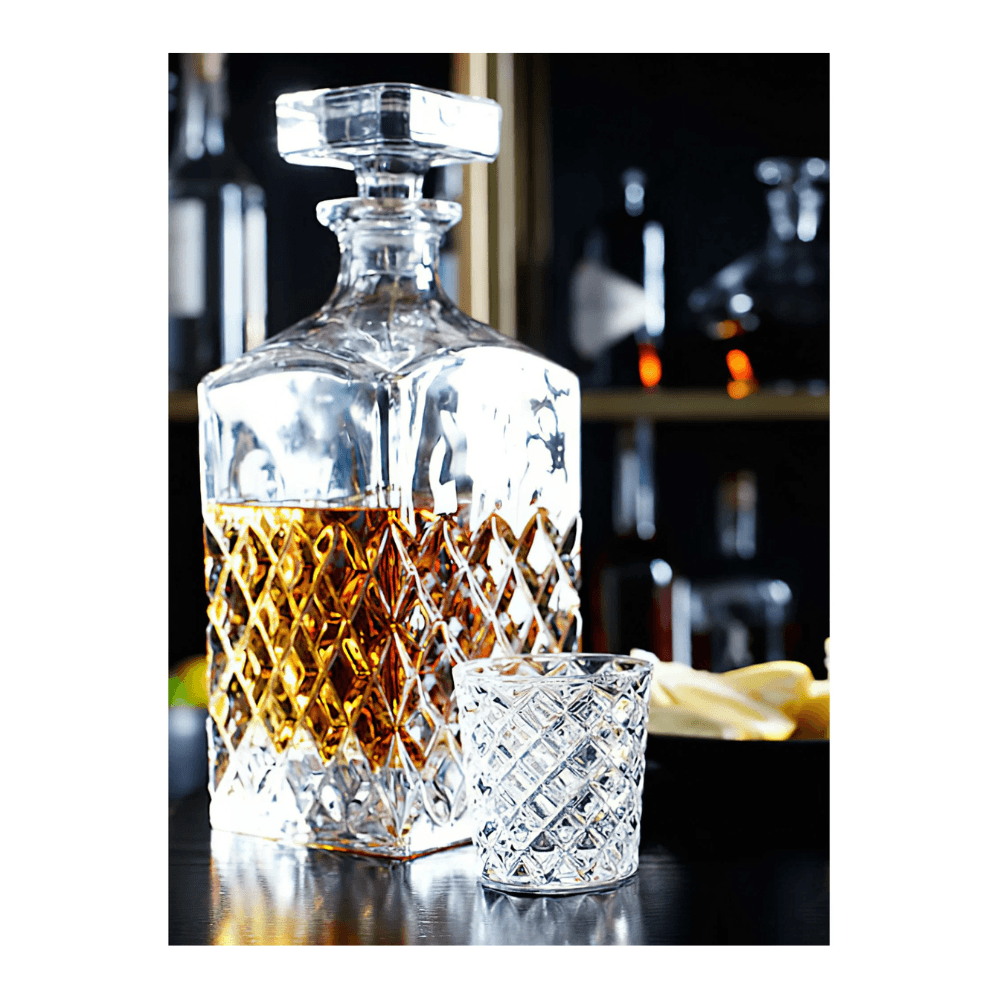 Diamond Pattern Glass Tumblers-Mineral Mug