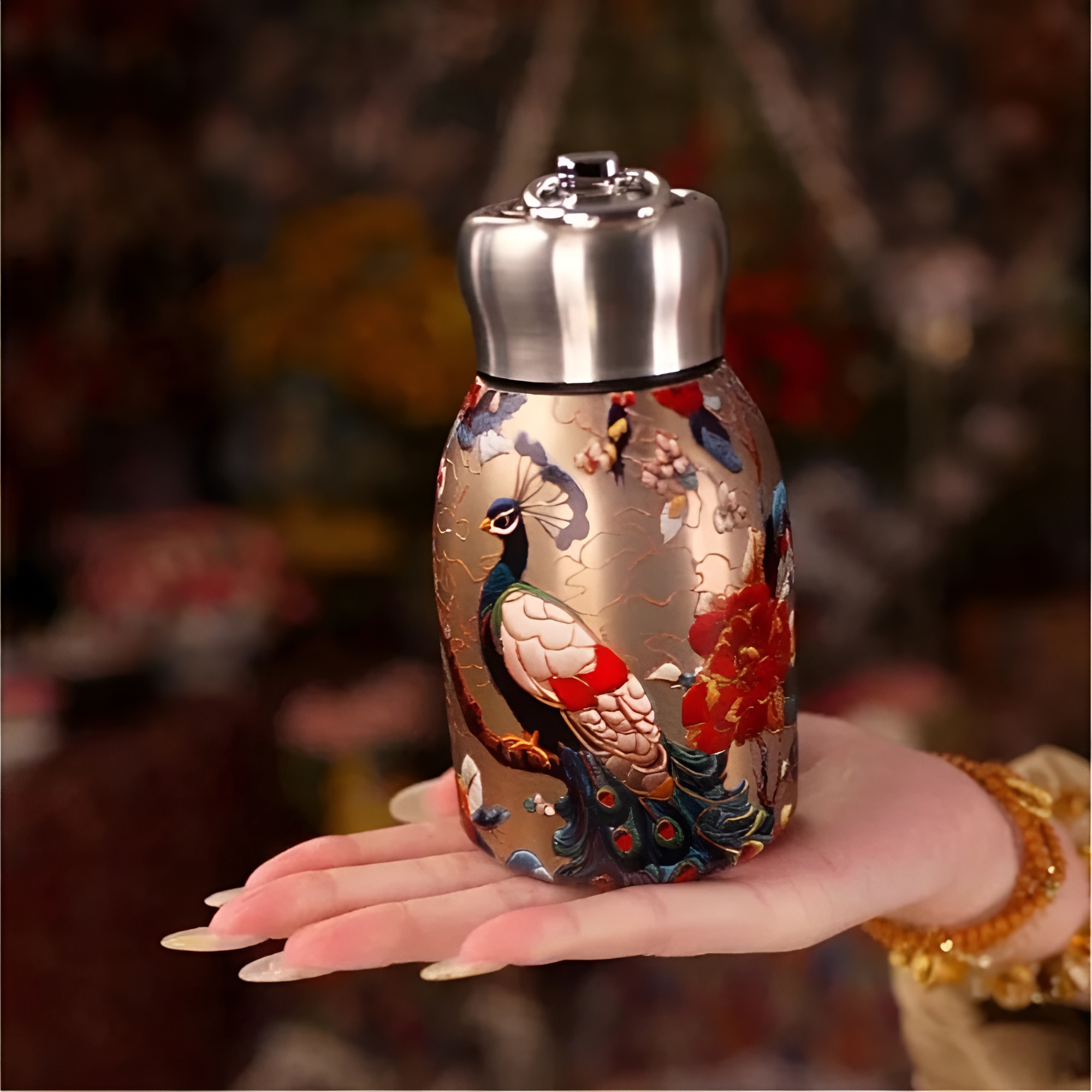 Portable Patterned Metal Thermal Liquid Flask