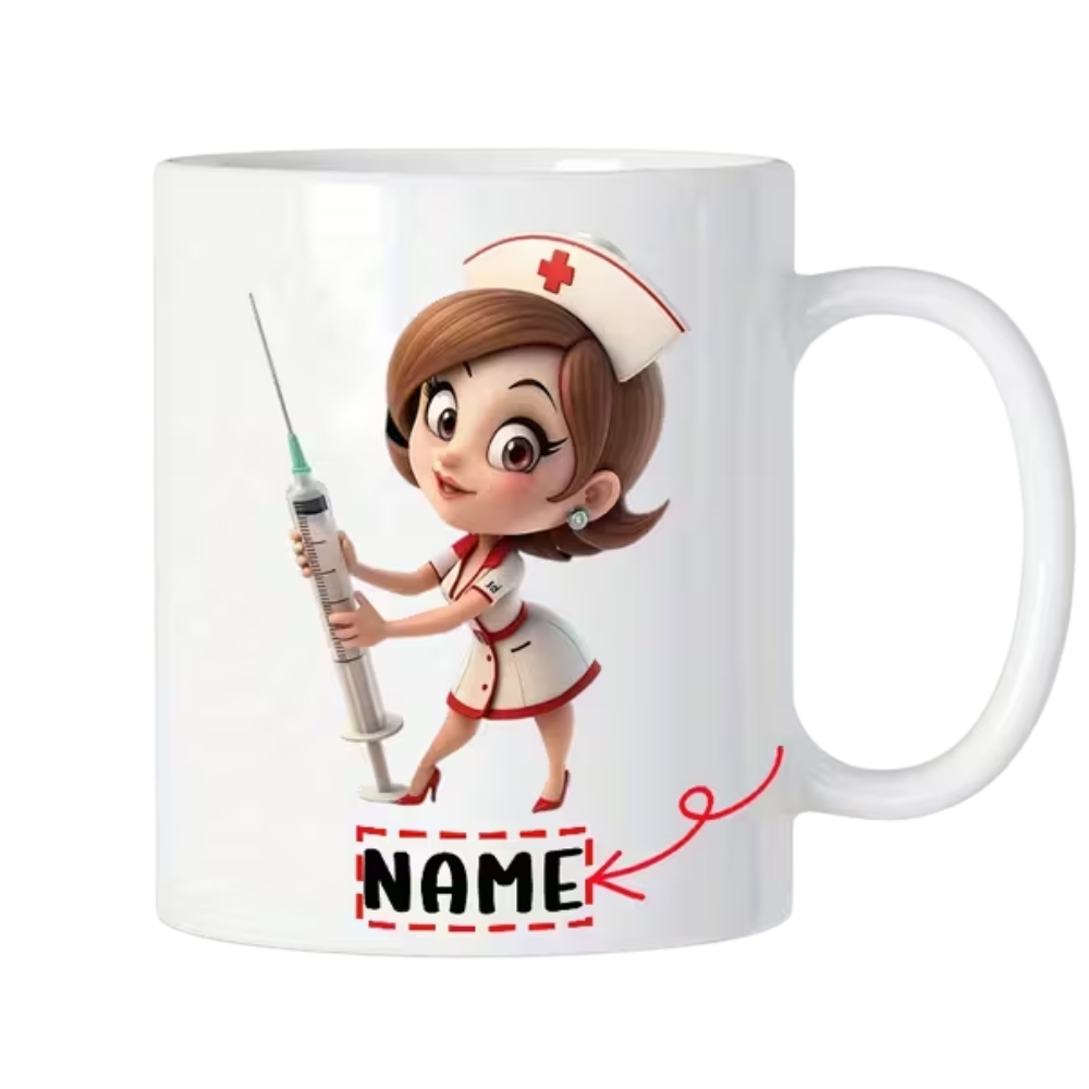 Custom Nurse Mug 1pc (11OZ) - Custom Ceramic Mug with Cute Nurse