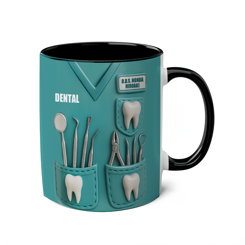 Dentist Tools Design Coffee Mug Dental Lover Gift Cup