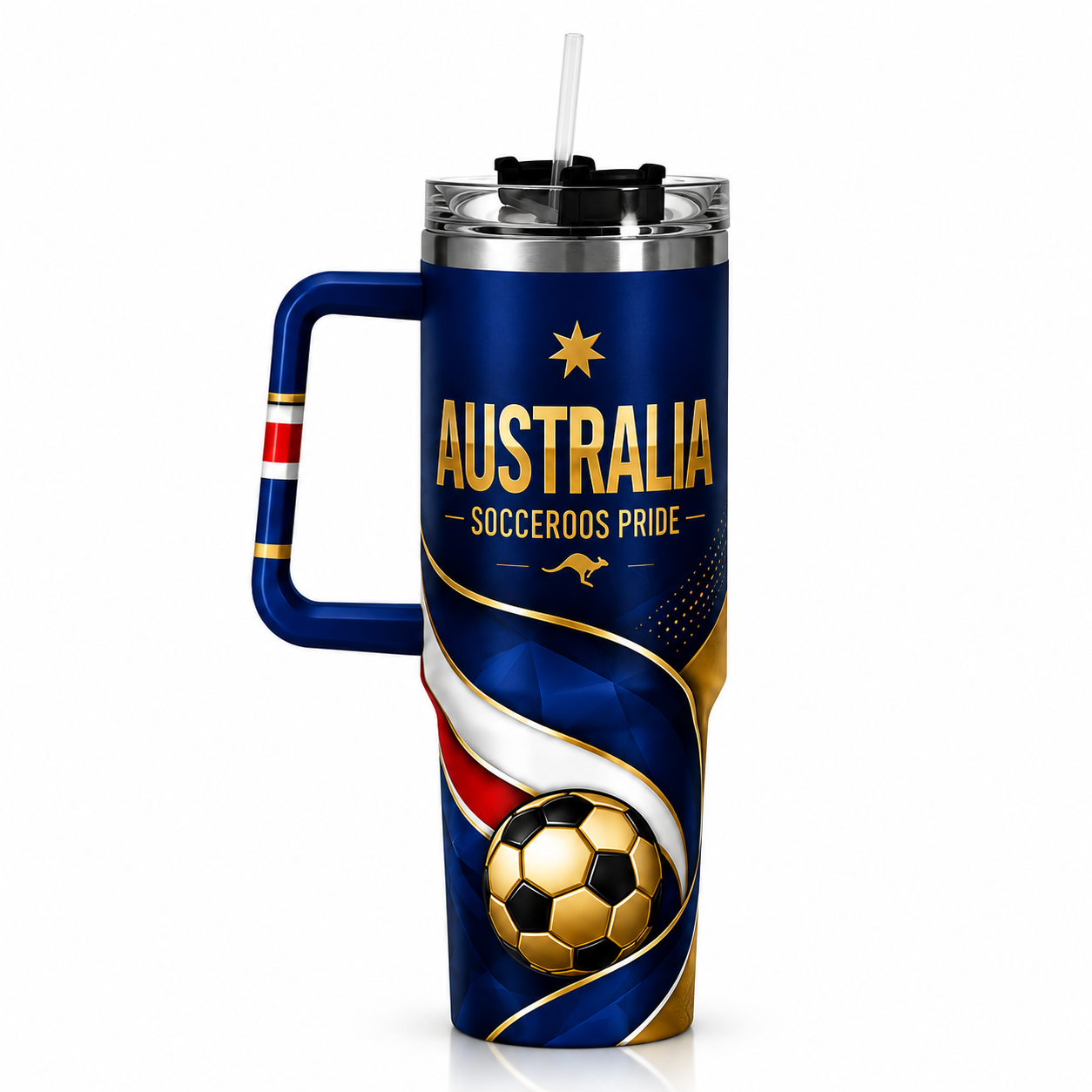 FIFA 2026 Australia Football Sports All Over Printed 40oz Tumbler With Straw And Lid