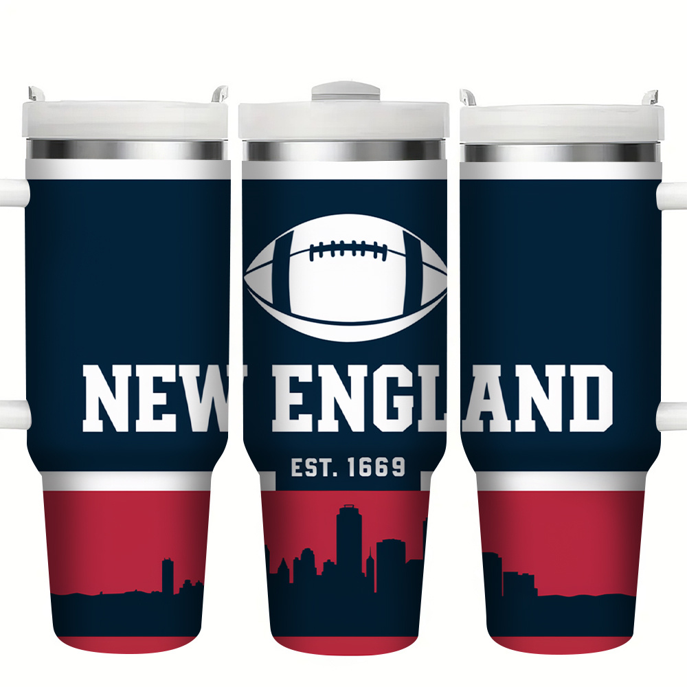 40oz New England Football Stainless Steel Tumbler 