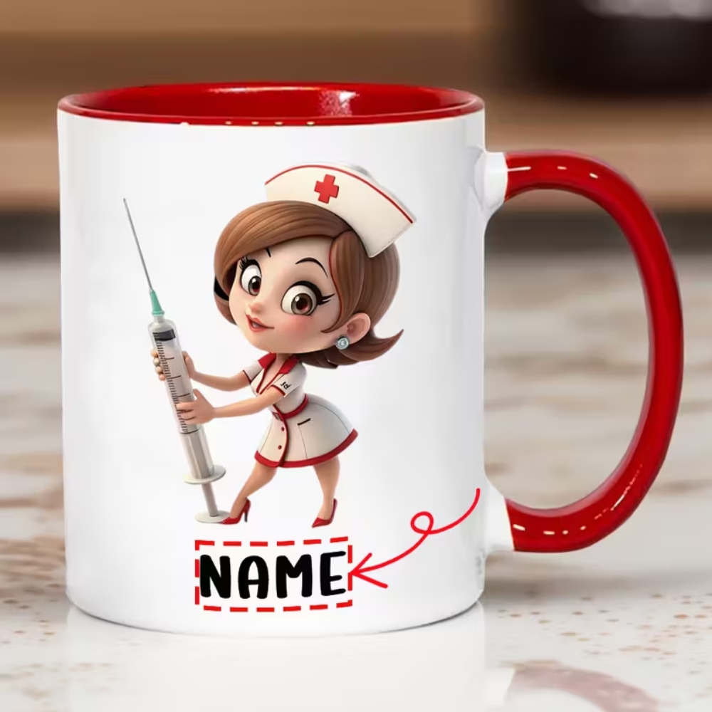 Custom Nurse Mug 1pc (11OZ) - Custom Ceramic Mug with Cute Nurse