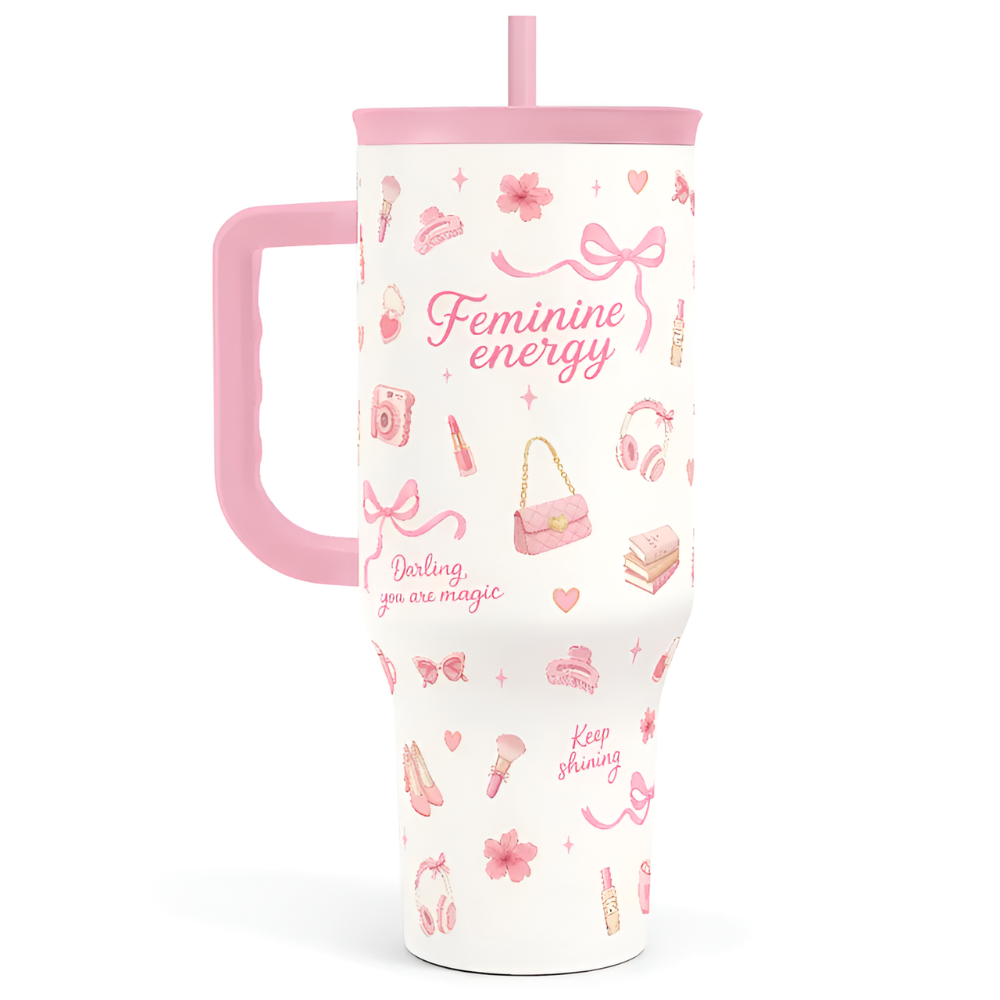 Insulated 40oz Tumbler With Handle And Straw 