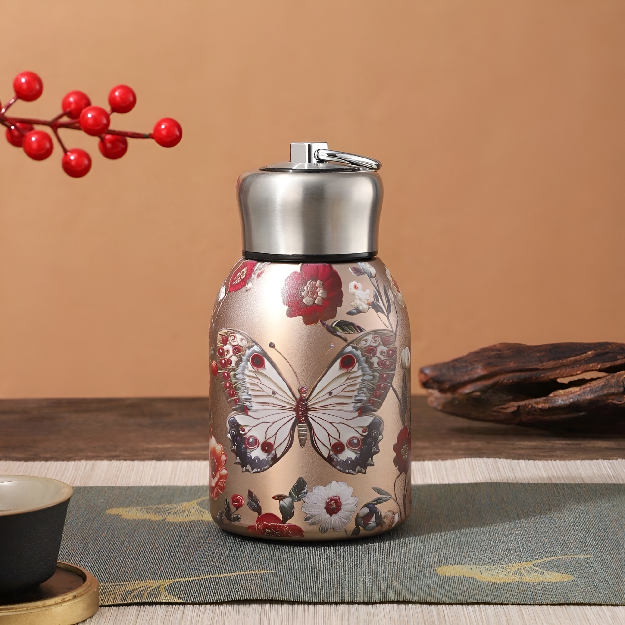 Portable Patterned Metal Thermal Liquid Flask