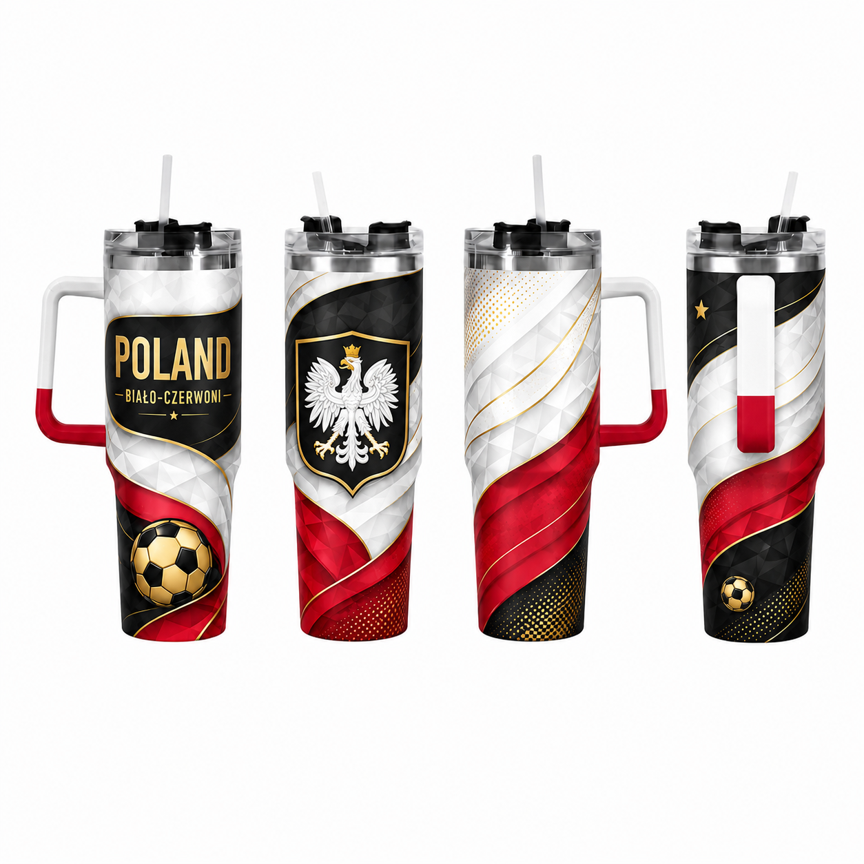 FIFA 2026 Poland Football Sports All Over Printed 40oz Tumbler With Straw And Lid