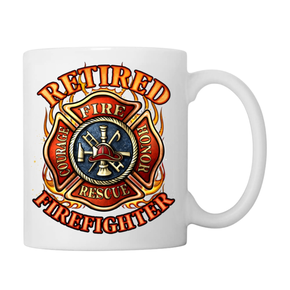 retired firefighter gift fireman retirement party gift long sleeve t s Coffee Mug