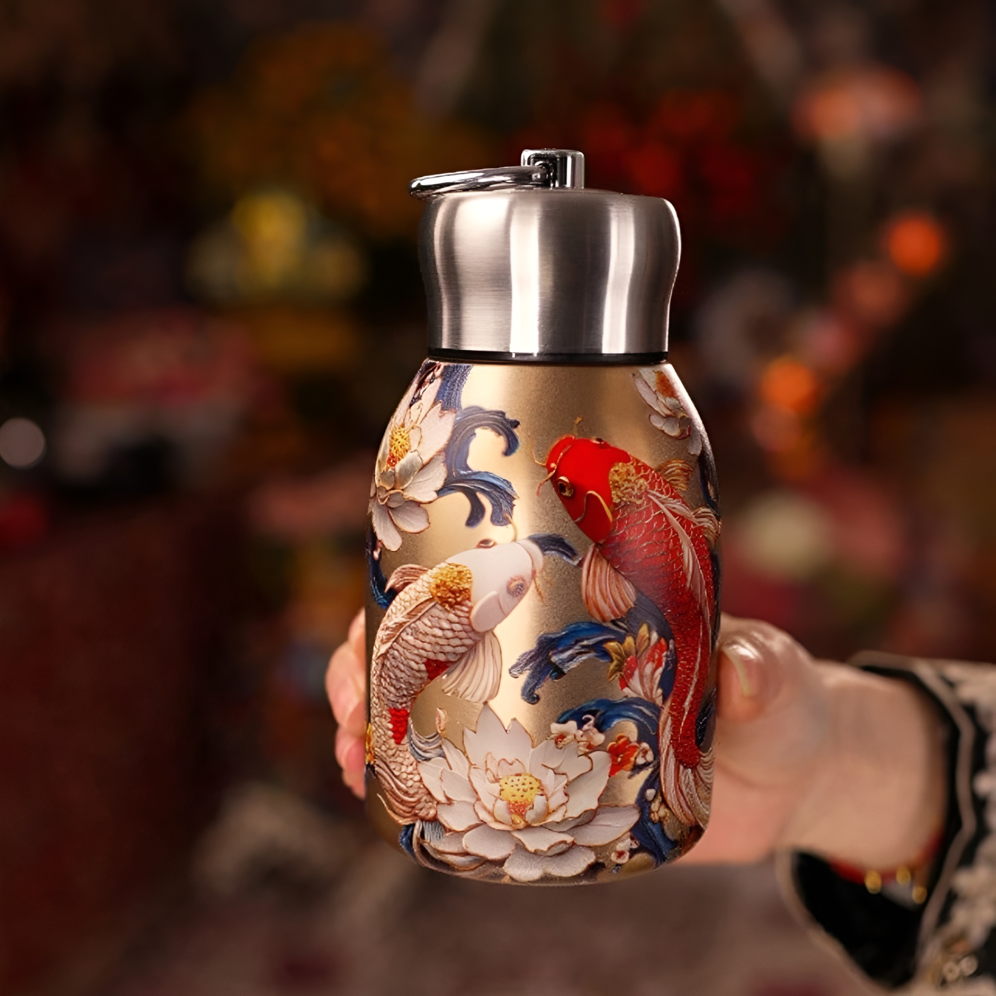 Portable Patterned Metal Thermal Liquid Flask