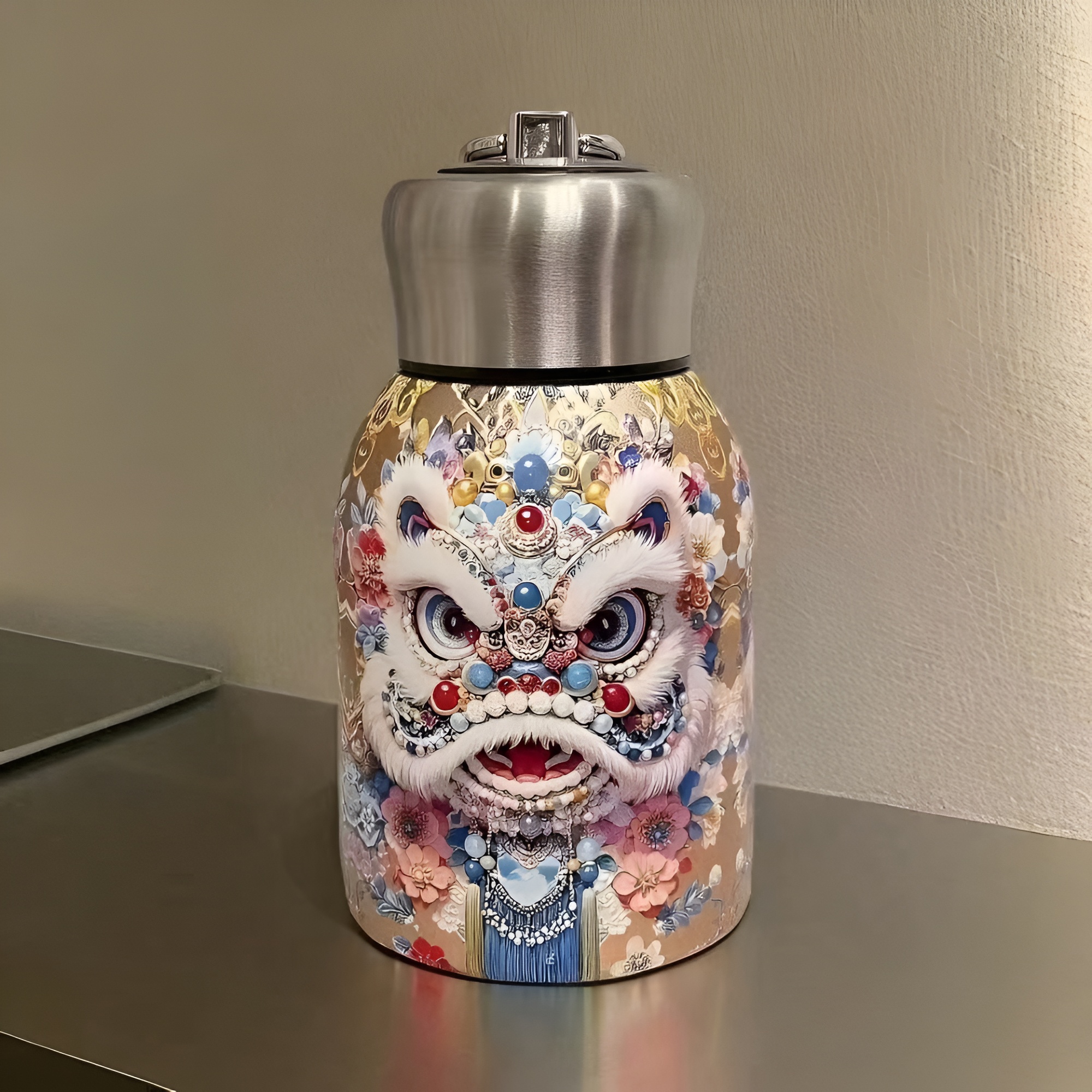 Portable Patterned Metal Thermal Liquid Flask