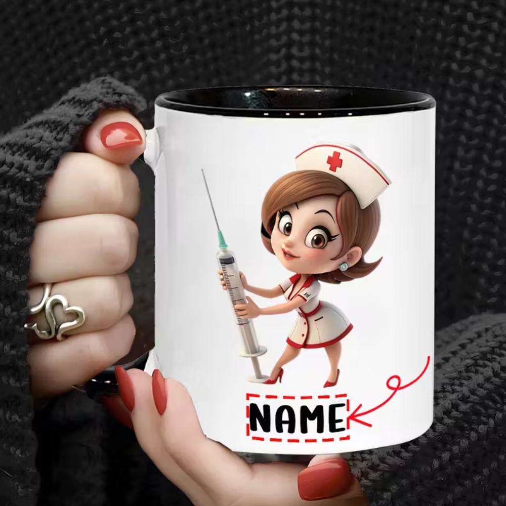 Custom Nurse Mug 1pc (11OZ) - Custom Ceramic Mug with Cute Nurse