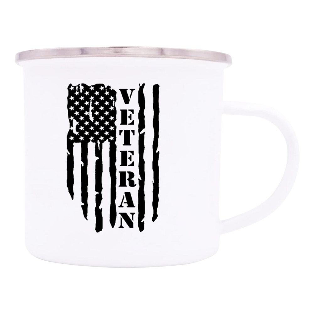 Rogue River Tactical Military Veteran Camp Mug Enamel Camping Coffee Cup