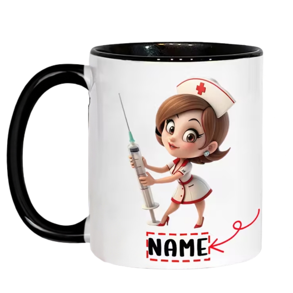 Custom Nurse Mug 1pc (11OZ) - Custom Ceramic Mug with Cute Nurse