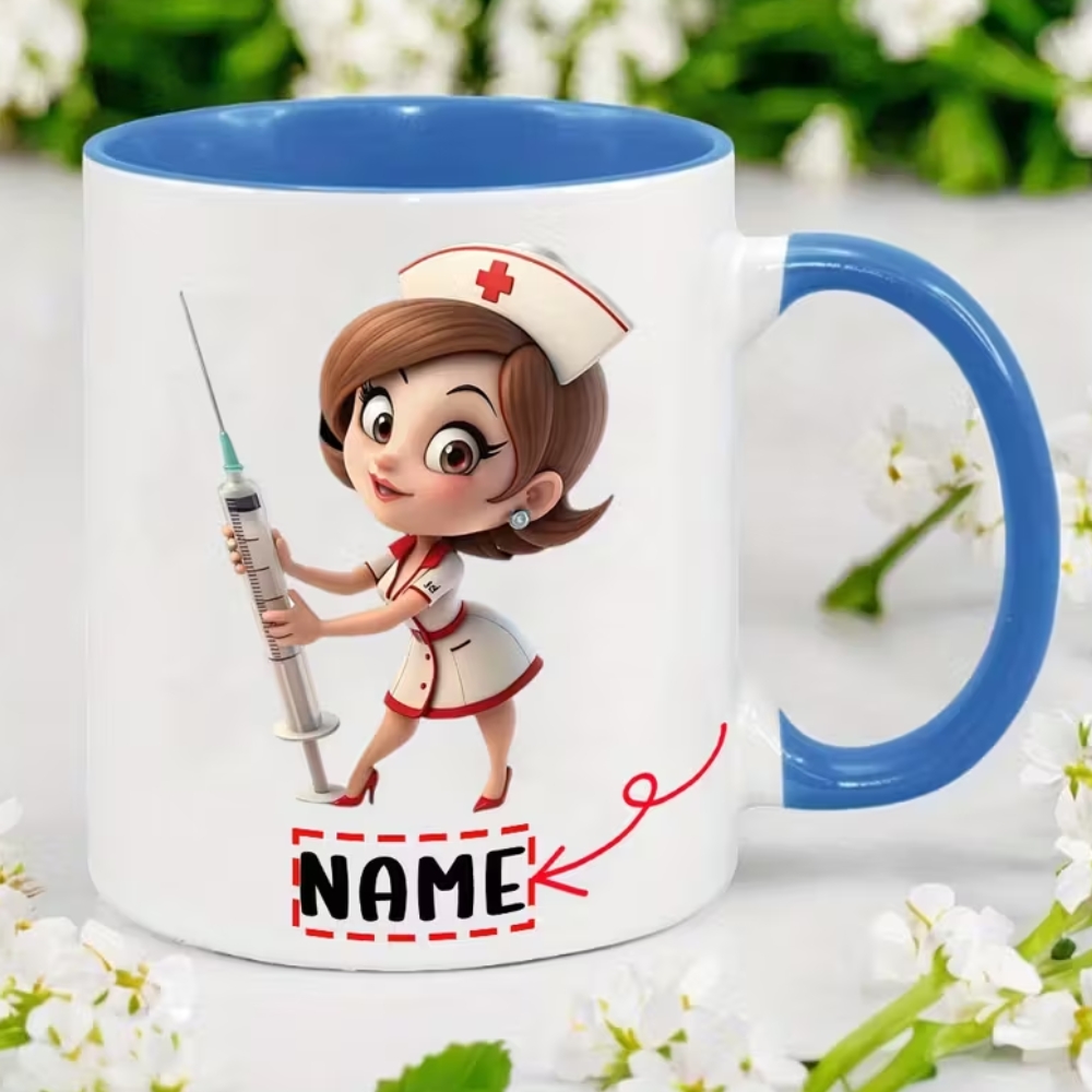 Custom Nurse Mug 1pc (11OZ) - Custom Ceramic Mug with Cute Nurse