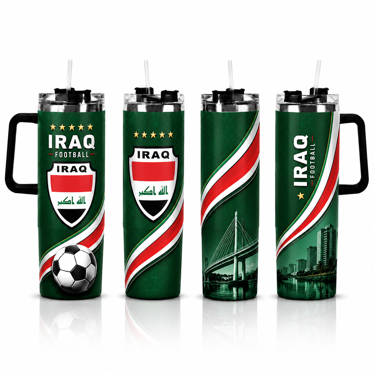 FIFA 2026 Iraq Football Sports All Over Printed 40oz Tumbler With Straw And Lid