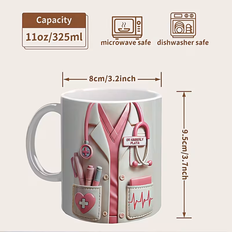 1 themed mug with stethoscope healthcare design nurse name cup suitable for healthcare professionals students ideal gift for clinic or office use 3