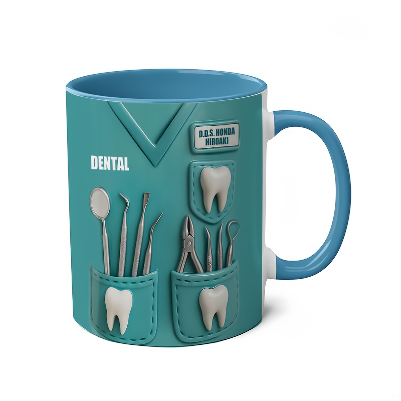 Dentist Tools Design Coffee Mug Dental Lover Gift Cup
