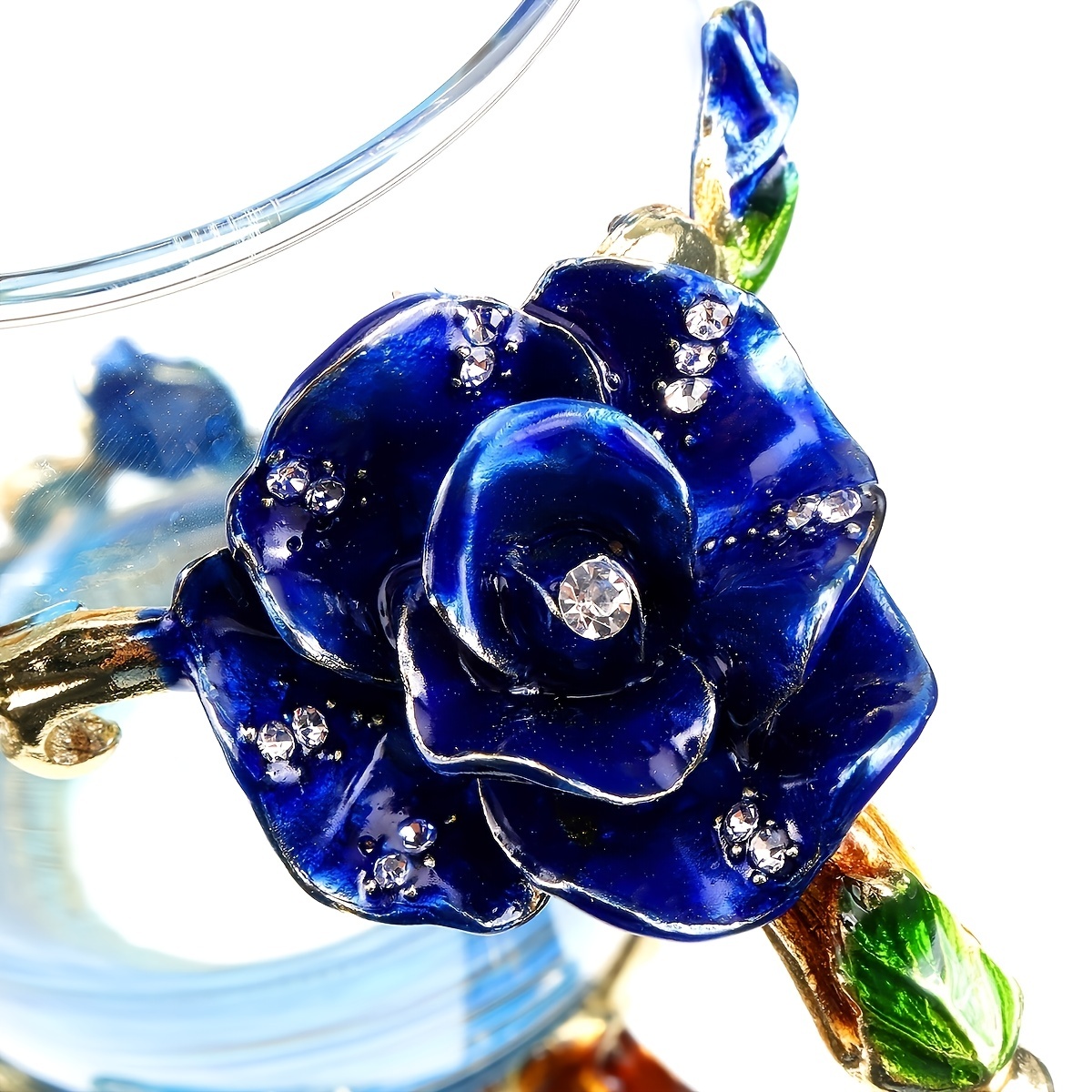 Rose Enamel Butterfly Glass Mug Set