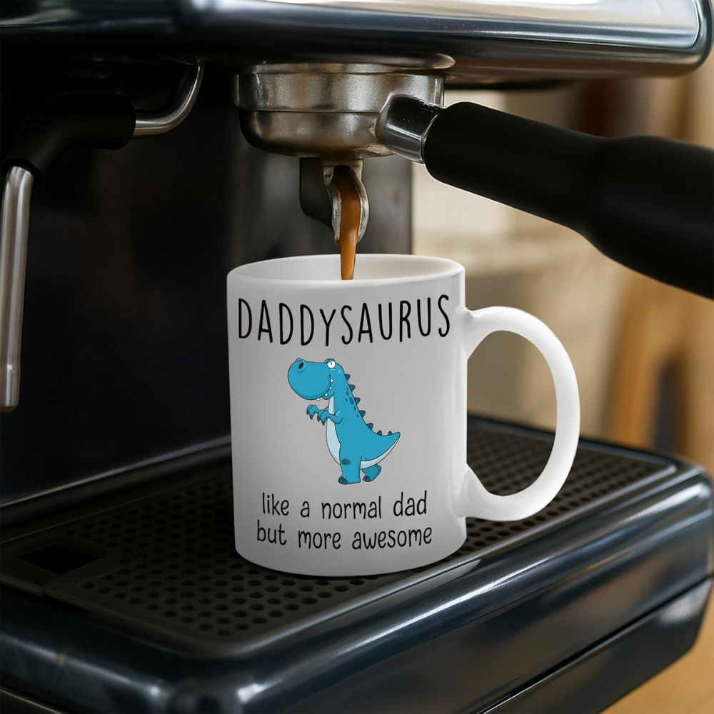 11 oz Ceramic Daddysaurus Coffee Mug for Dad Novelty Drinkware