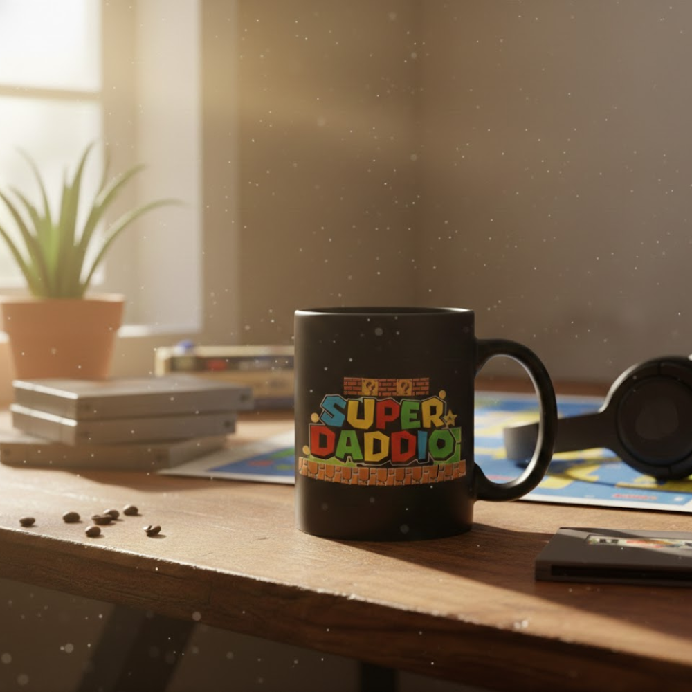 Ceramic Super Daddio Funny Coffee Mug for Dad Novelty Drinkware