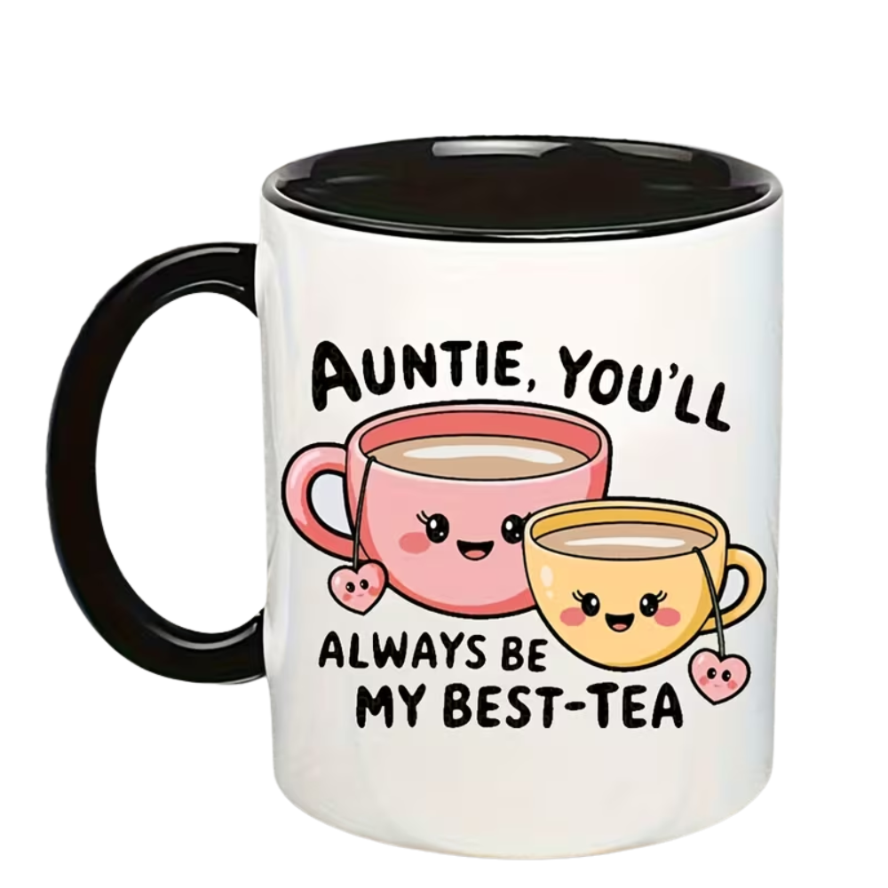 11 oz Ceramic Best Aunt Tea Coffee Mug Cartoon Heart Design Drinkware