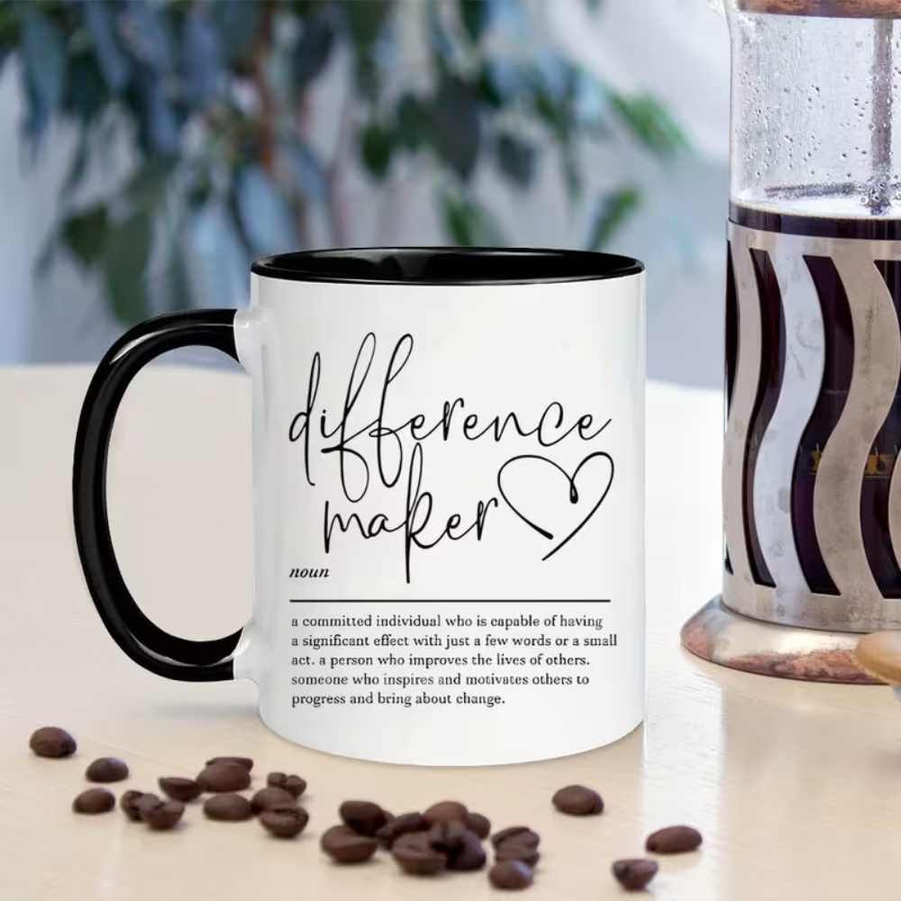 [Funny Difference Maker Mug] Funny Difference Maker Definition Mug | Boss Coffee Mug 11 Ounce, Thank You Appreciation Gift for Teacher Boss Leader Coworker