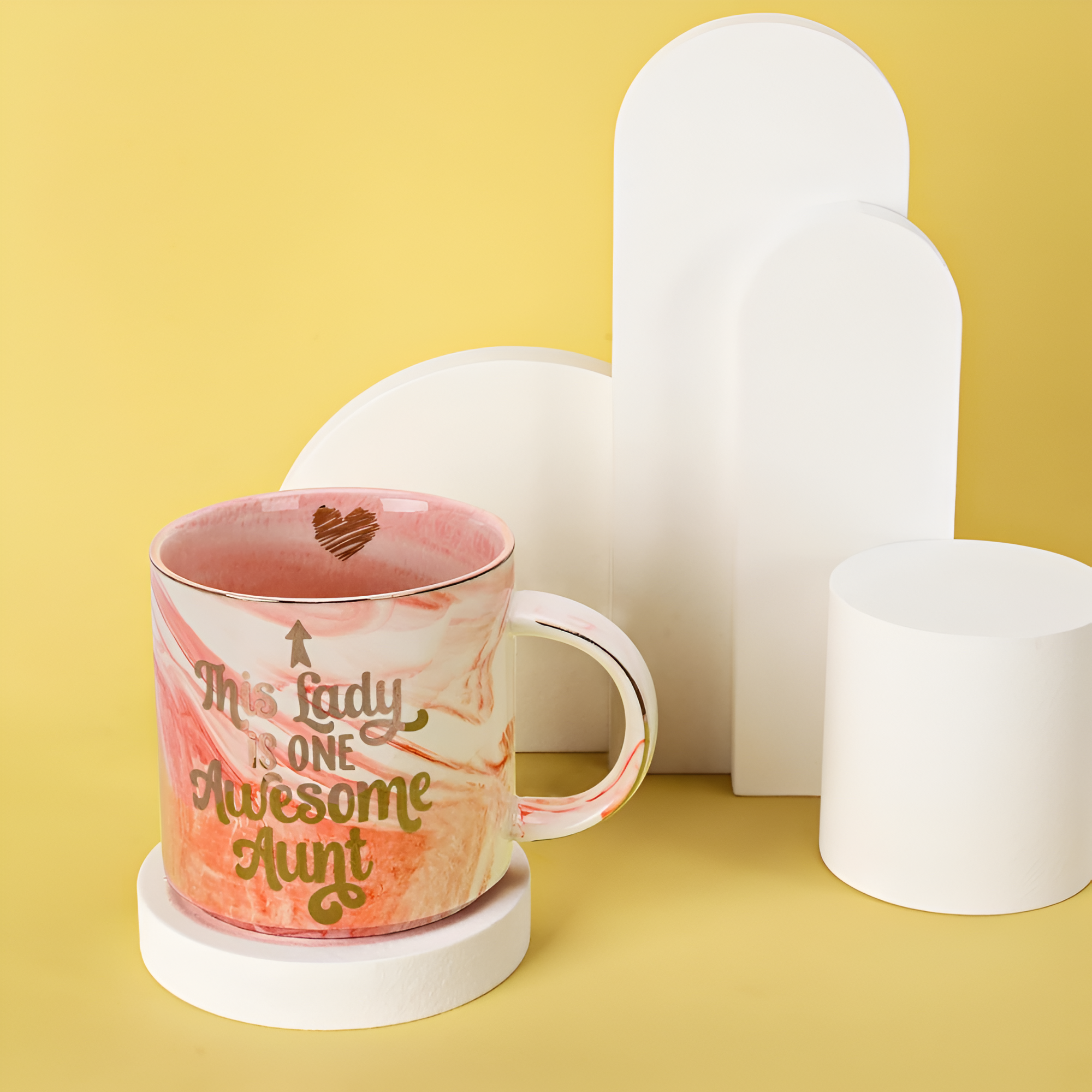 Ceramic Coffee Mug With Marble Design For Aunt 