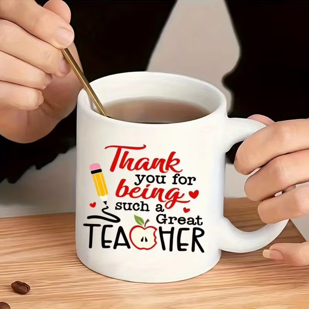 1pc, 11oz ceramic mug, coffee cup, the best teacher gift. 