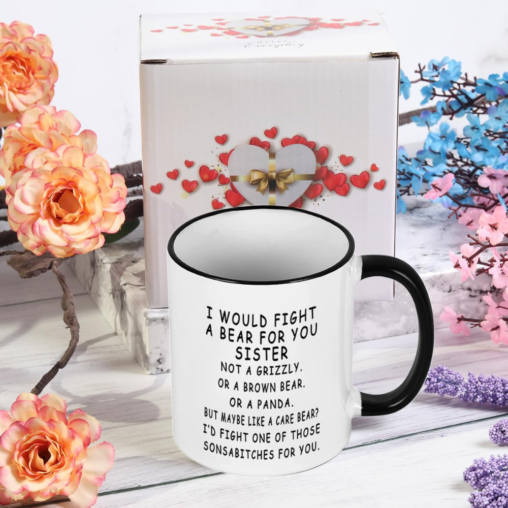Sisters in Law Gifts, I Would Fight A Bear For You Sisters Mug
