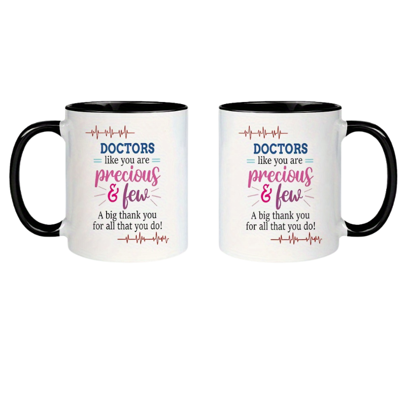1pc Doctor Appreciation Gift Mug  11oz White Ceramic Coffee Cup 