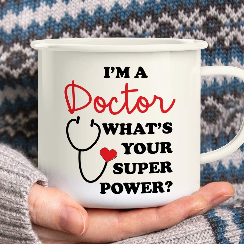 16 oz Enamel Stainless Steel Doctor Quote Camping Coffee Mug Drinkware