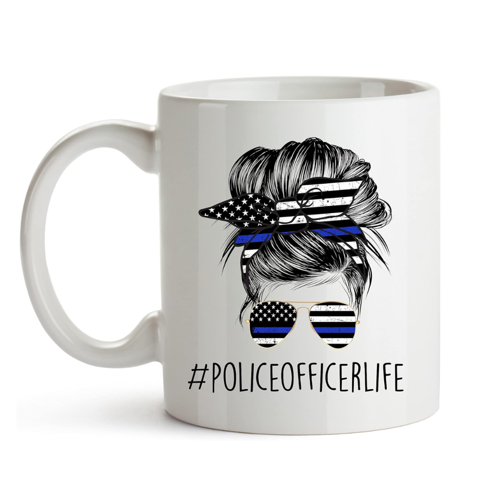 11 oz Ceramic Female Police Officer Coffee Mug Law Enforcement Drinkware