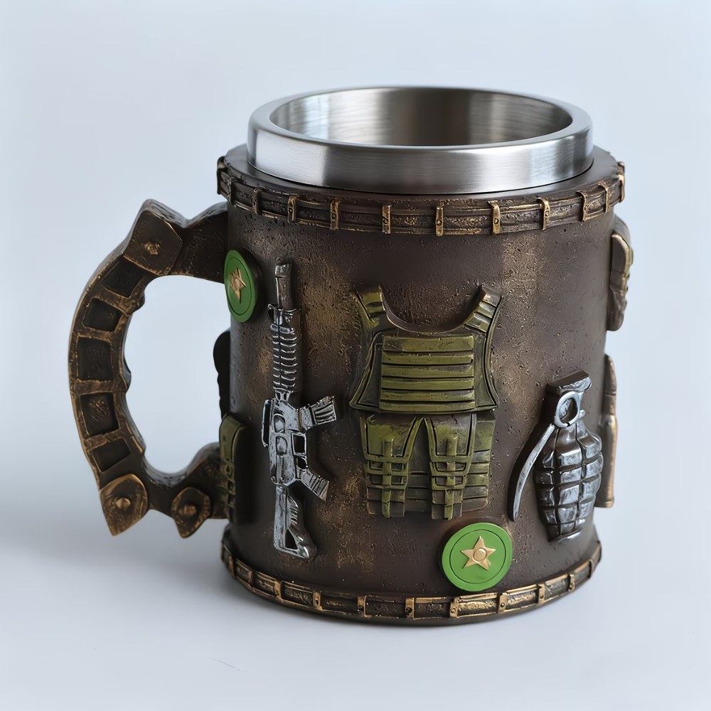 Mug - Durable Stainless Steel, Hand Wash Only, Perfect for Coffee & Beer, Ideal for Home Decor Or Gift