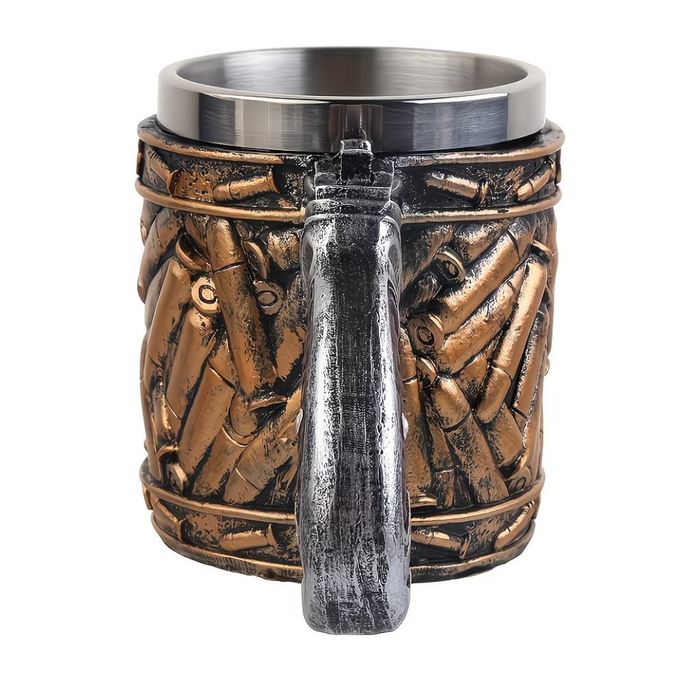 ] 3D Realistic Printed Stainless Steel Mug | Creative Handle, Durable And Reusable Coffee Cup
