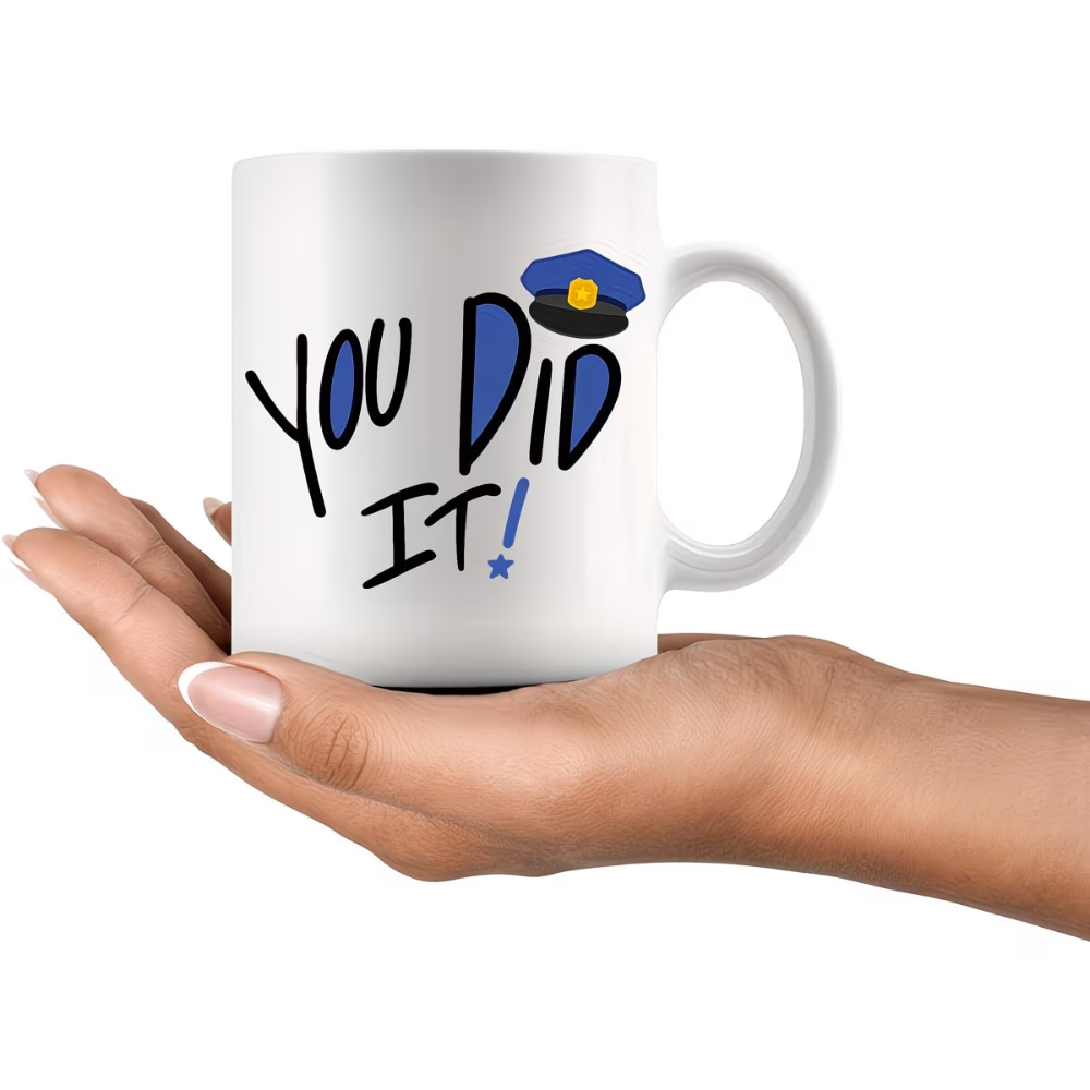 Police Academy Graduation Travel Coffee Mug With Officer Text