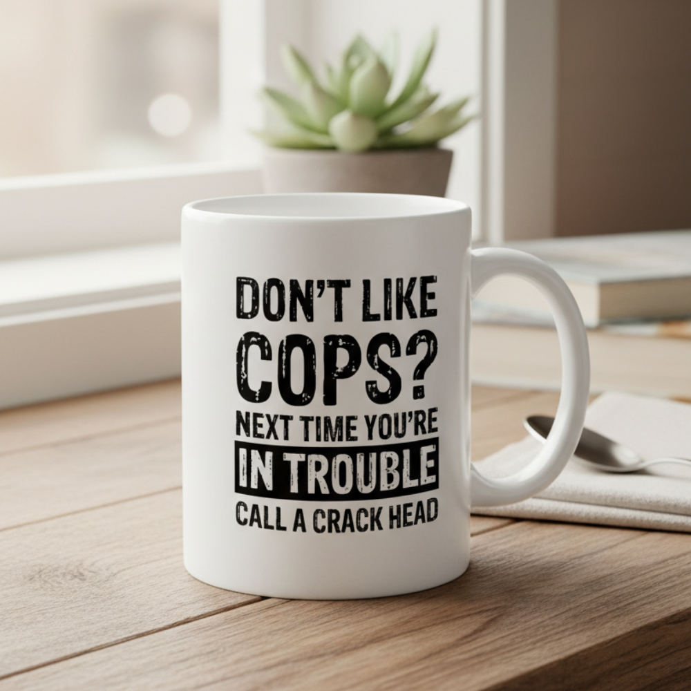 11oz Ceramic Police Coffee Mug with Dont Like Cops Text