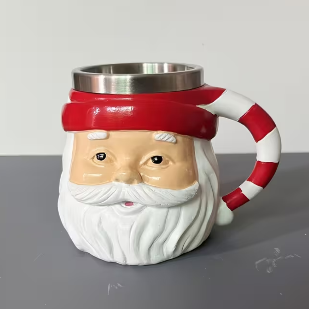Hand Painted Style Resin Santa Claus Mug