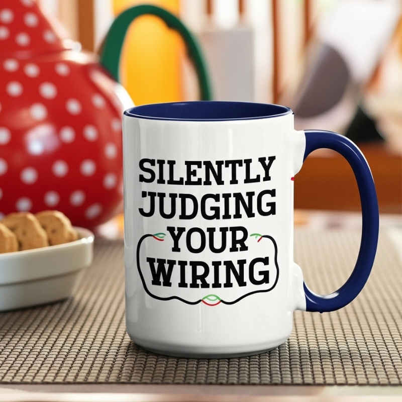 Electrician Gifts I Am Silently Judging Your Wiring Funny Electrician Mug