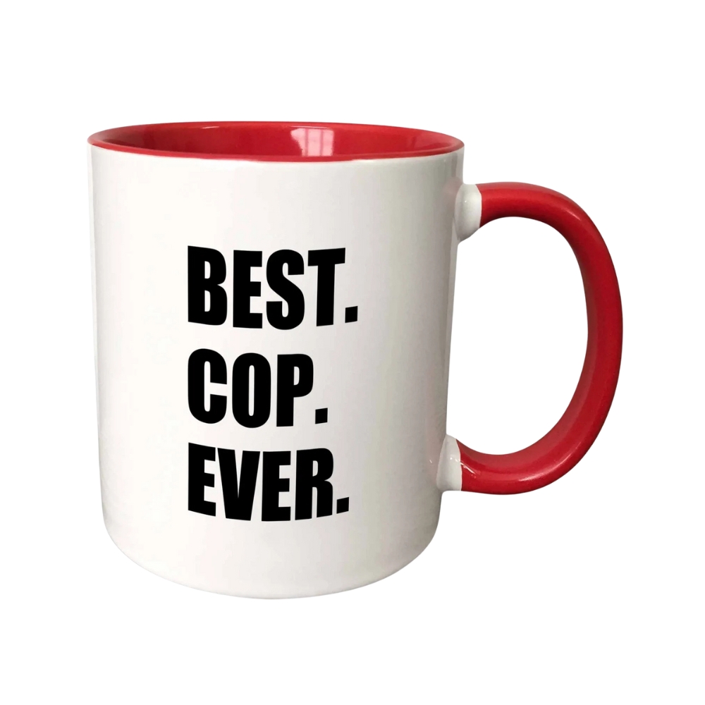 3dRose Best Cop Ever - fun text gifts for worlds greatest police officer Mug