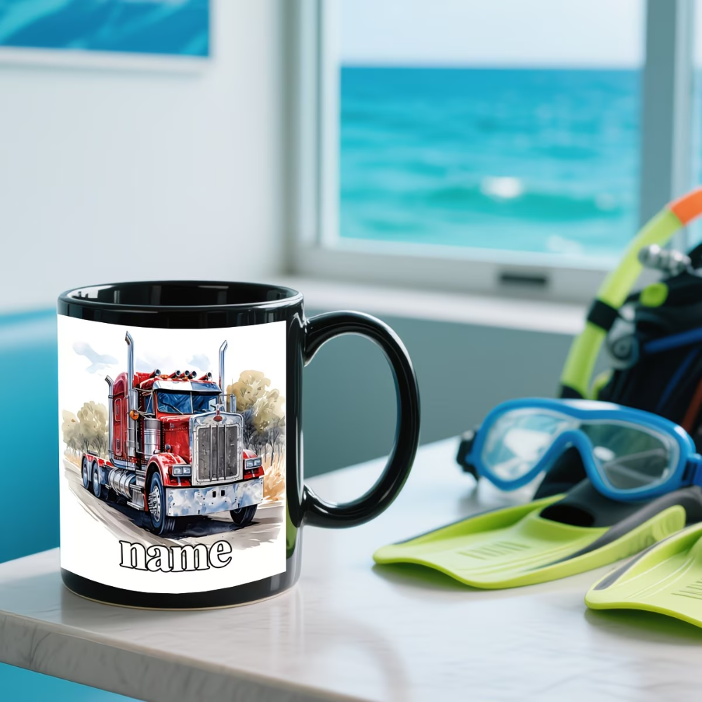11oz Personalized Cartoon Truck Ceramic Coffee Mug