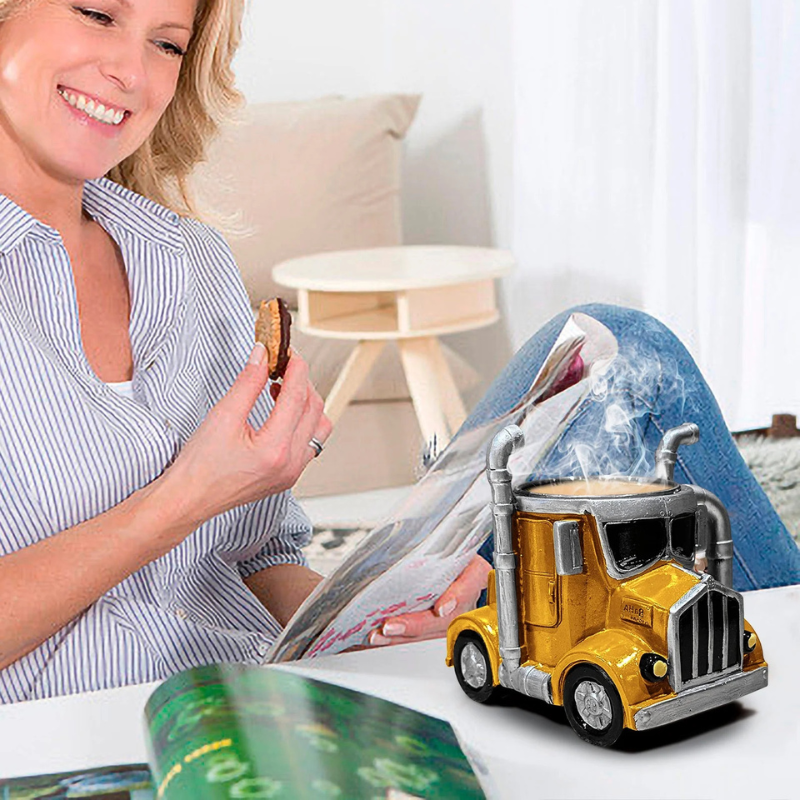 Steadline Handcrafted Semi Truck Shaped Ceramic Coffee Mug 350ml Capacity
