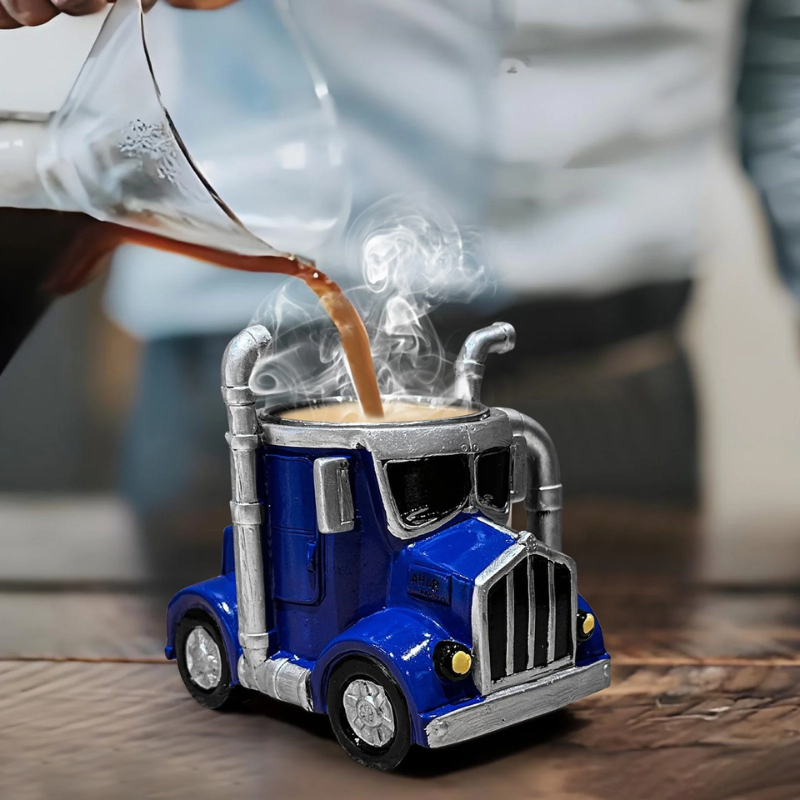 Steadline Handcrafted Semi Truck Shaped Ceramic Coffee Mug 350ml Capacity